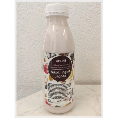 Tekoči jogurt z okusom (Jagoda) - Kmetija Zadrgal