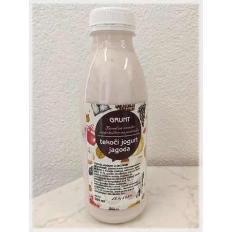 Tekoči jogurt z okusom (Jagoda) - Kmetija Zadrgal